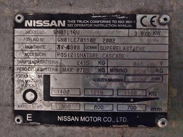 12#9875 Carrello sollevatore elettrico NISSAN in vendita - foto 2