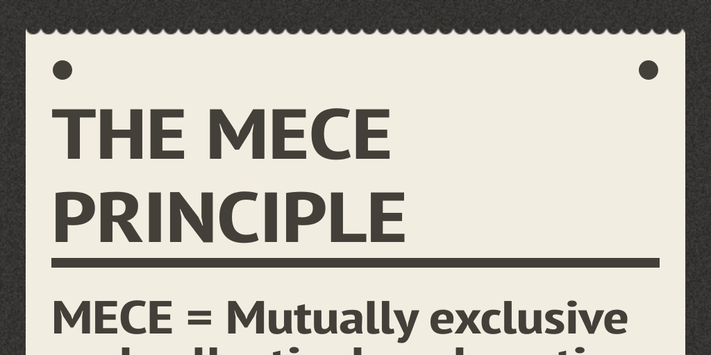 The MECE Principle by preplounge - Infogram The MECE Principle by preplounge - Infogram