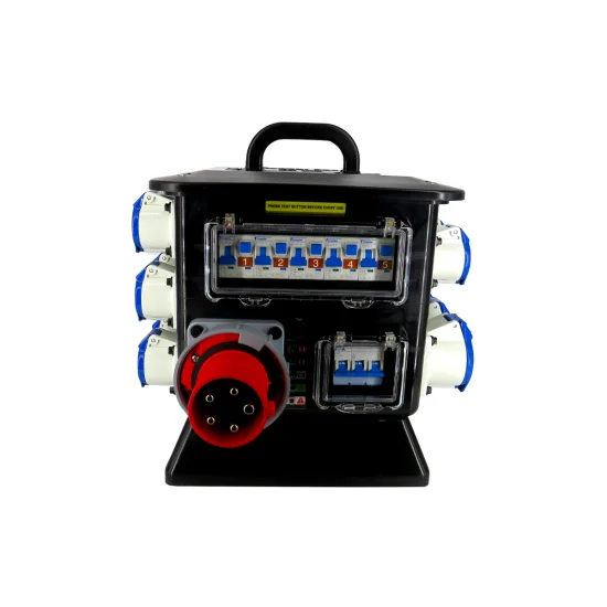 Hire Rubber Box 63A 3ph Distro (12 x 16A Outlets) - Image 1