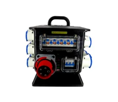 Hire Rubber Box 63A 3ph Distro (12 x 16A Outlets) - Image 1
