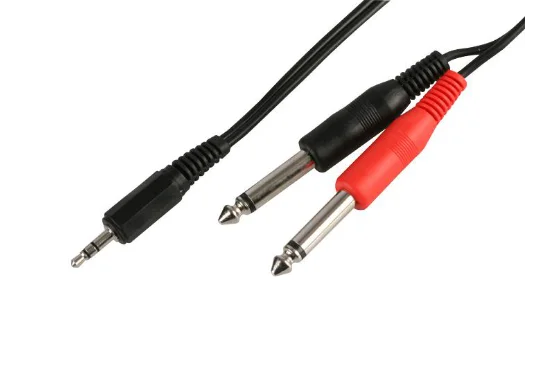 Hire Aux Cable (3.5mm Stereo Jack Plug > 2x 6.35mm [1/4
