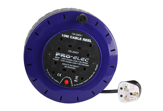 Hire 13A Power Extension Reel - 10m, 4-Socket - Image 1
