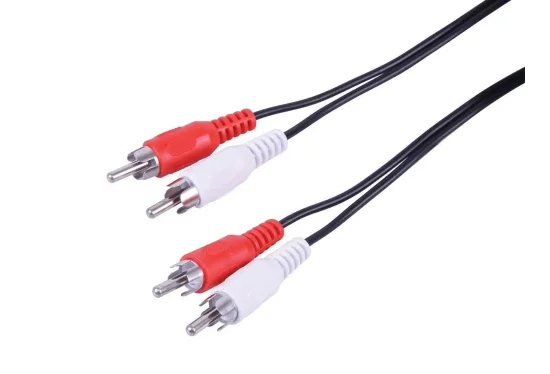 Hire 2x Phono/RCA Plug > 2x Phono/RCA Plug Cable - 1m - Image 1