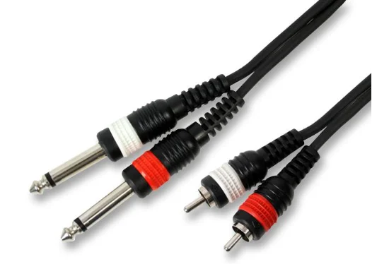 Hire 2x Phono/RCA Plug > 2x 6.35mm (1/4
