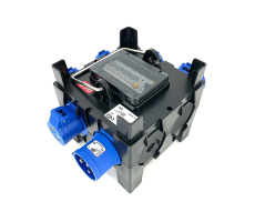 Hire PCE 32A 1ph Distro with 32A Thru - Image 1