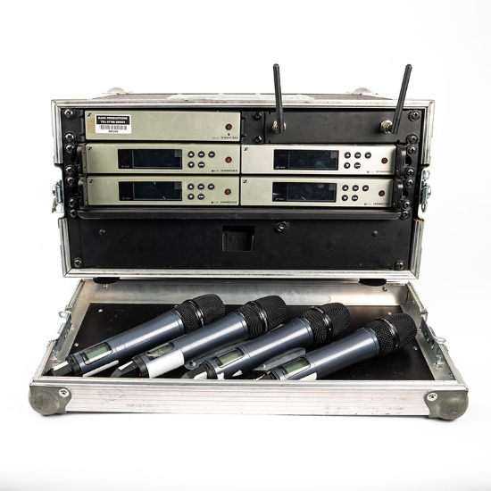 Hire Sennheiser 4-Way G4 Handheld Radio Mic Rack - Image 1