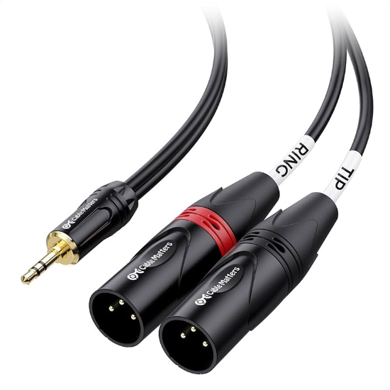 Hire Aux Cable 3.5mm to 2 x XLR - Image 1