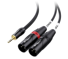 Hire Aux Cable 3.5mm to 2 x XLR - Image 1