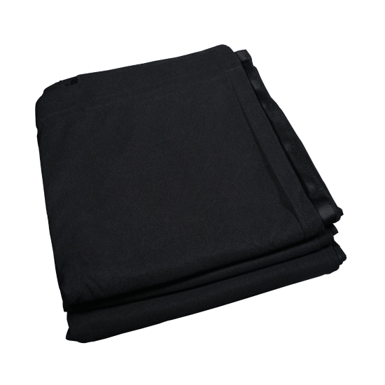 Hire 6m x 3m Black Molton Drape (Bungee Ties) - Image 1