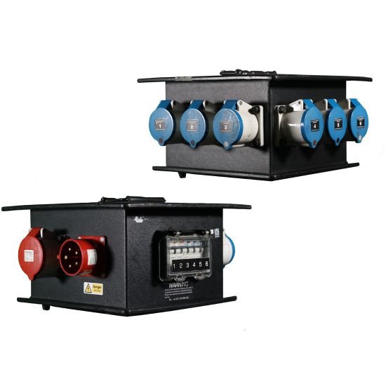 Hire Rubber Box 32A 3ph Distro - Image 1