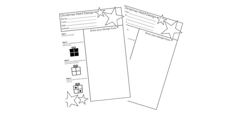 Printable Children's Christmas motif design competition template