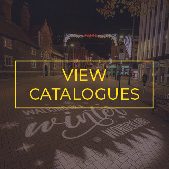 'Walking in a winter wonderland' GOBO projected onto the paved street
