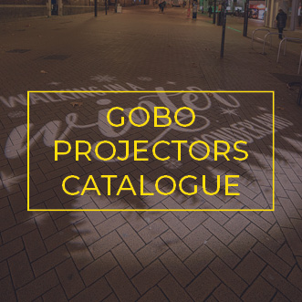 'Walking in a winter wonderland' GOBO projected onto the ground on shopping street