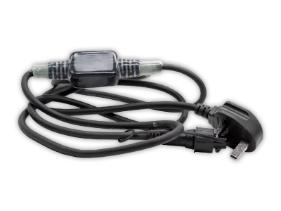 Hire 230v Power Lead with 3A AC/DC Convertor - Image 1
