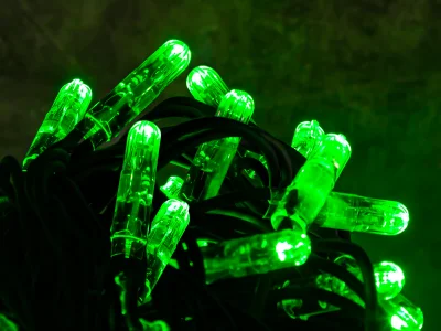 Hire Green LED 10m Light String 230v - Image 1