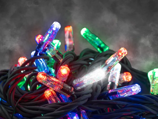 Hire Multicoloured Flash LED 10m Light String 230v - Image 1