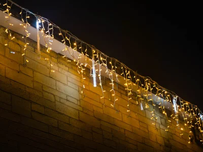 Hire Warm White LED 5m x 50cm Icicle Lights 230v - Image 3