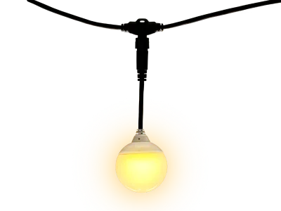 Hire Warm White LED 10m x 8cm Moon Festoon 230v - Image 1