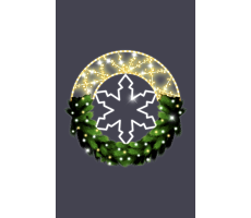 Hire 1.8m Snowflake Half Wreath - Image 1