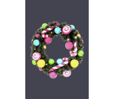 Hire 1m Sweetmas Decorated Wreath (MOQ x10) - Image 1
