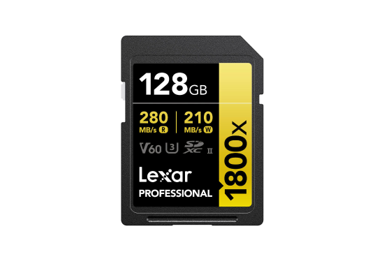 Rent Lexar 128GB Professional 1800x UHS-II SDXC Memory Card - Image 1
