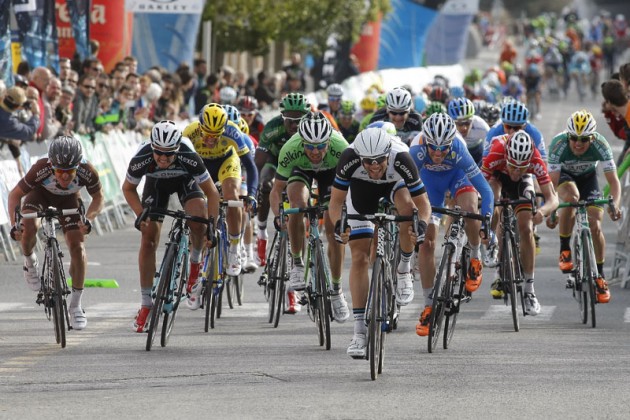 Luka Mezgec wins Stage Five of the 2014 Tour of Catalonia from Julian Alaphilippe and Samuel Dumoulin