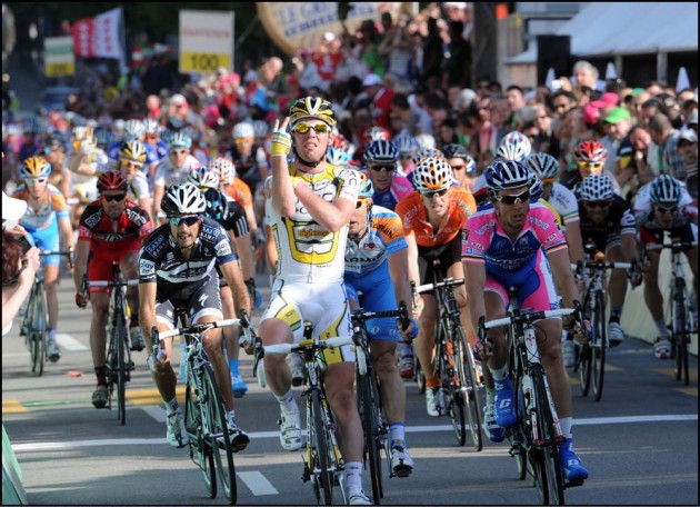 Photo: Mark Cavendish wins stage two of Tour de Romandie . 