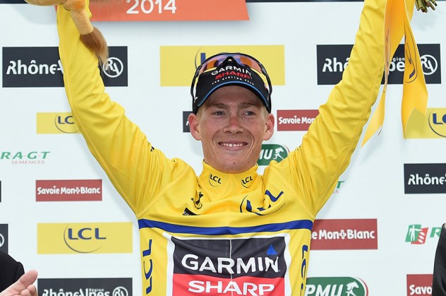 Photo: Andrew Talansky wins the 2014 Criterium du Dauphine. 