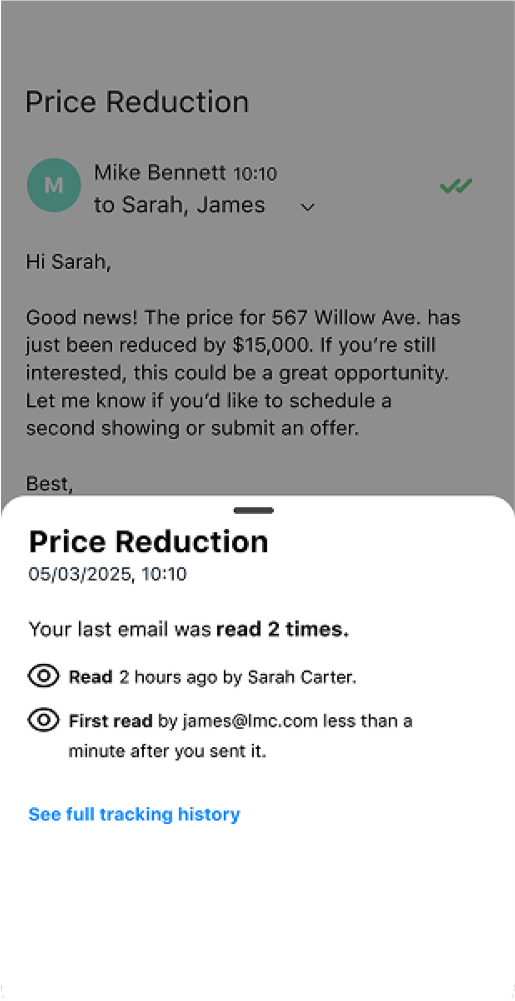 Check your Sent email to see the open status