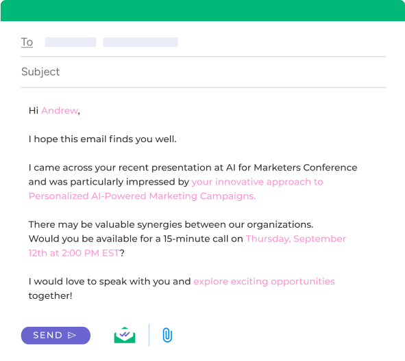 Personalize the email and send it