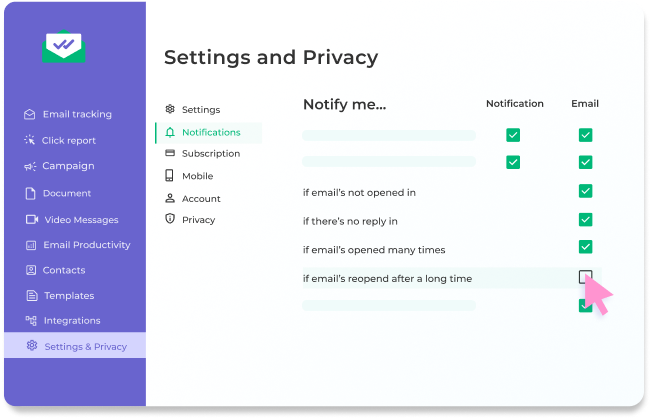 Choose Your Desired Notifications