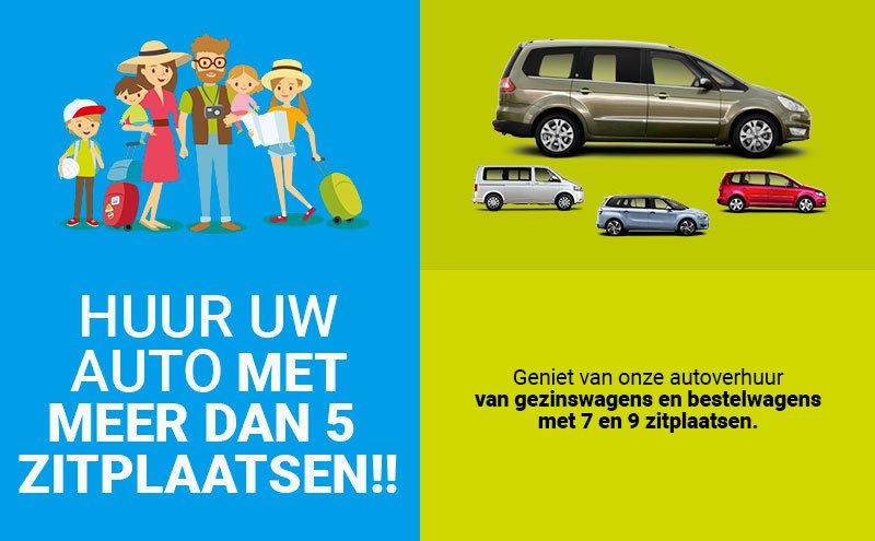 MPV Auto huren met 7 of 9 persoons