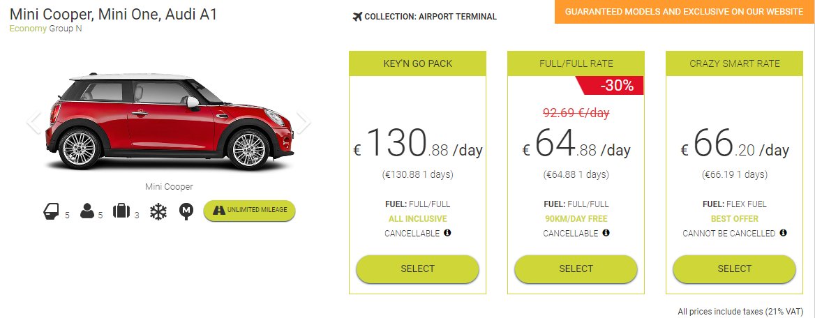 smartphone rental car