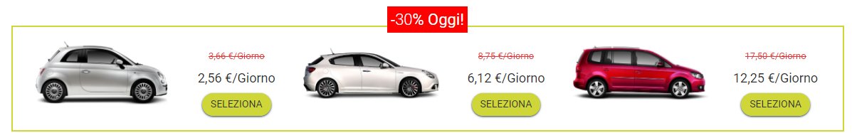 noleggio auto weekend