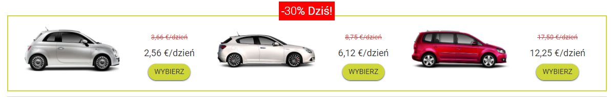 Weekendowy wynajem samochodu