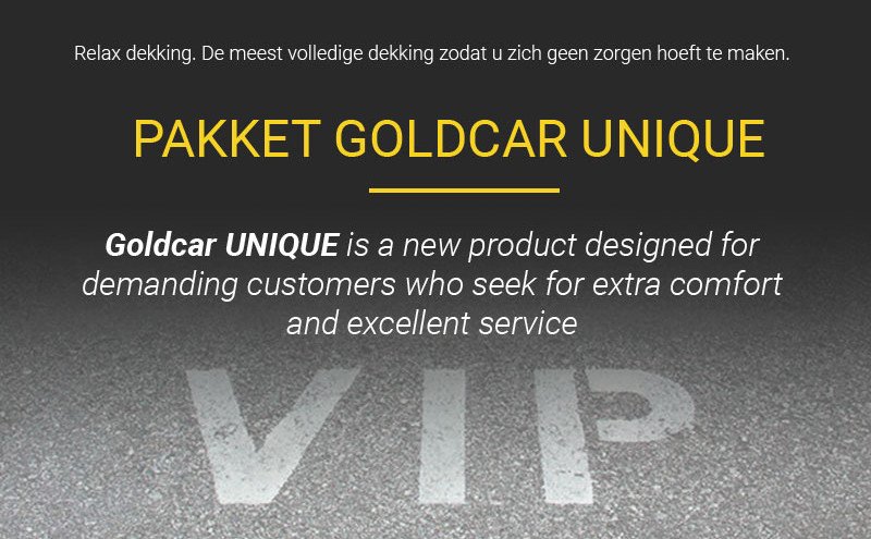 Auto huren goldcar unique