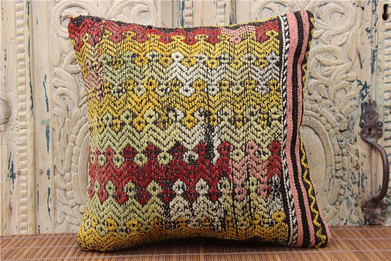 Anatolian Kilim Pillow Cover 16X16 kilim pillow cover 16x16 in throw