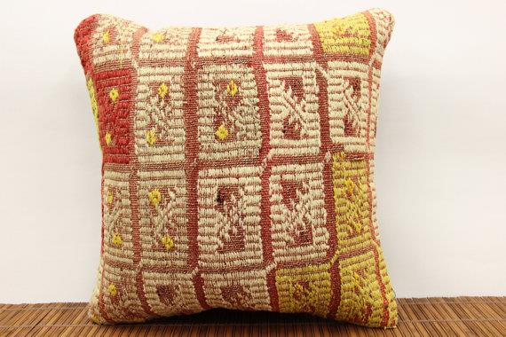 Kilim Pillow Cover 16X16 Handmade Kilim Pillow Cover 16X16