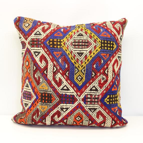 Turkish Huge Kilim Pillow Cover 24X24 24x24 kilim pillow case 24x24 pillow