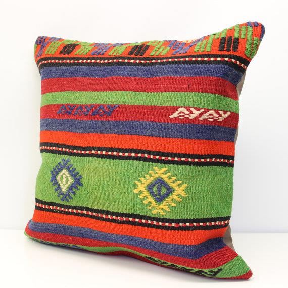 Cushions Accessories Big Kilim Pillow Cover 24x24 Inches Huge