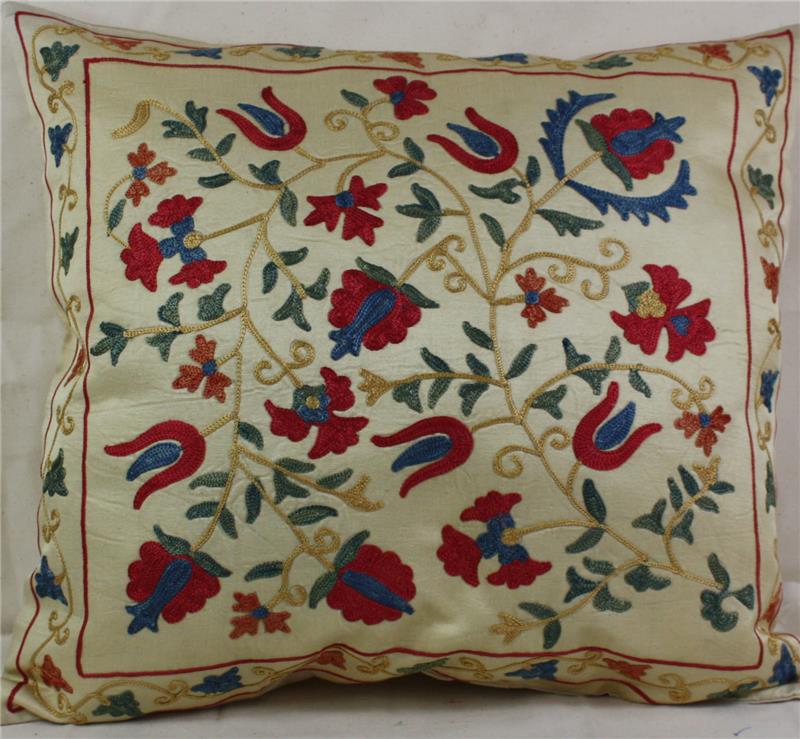 Silk Suzani Cushion Cover Silk Suzani Pillow Covers made from
