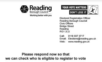 Final reminder regarding electoral register for Reading voters