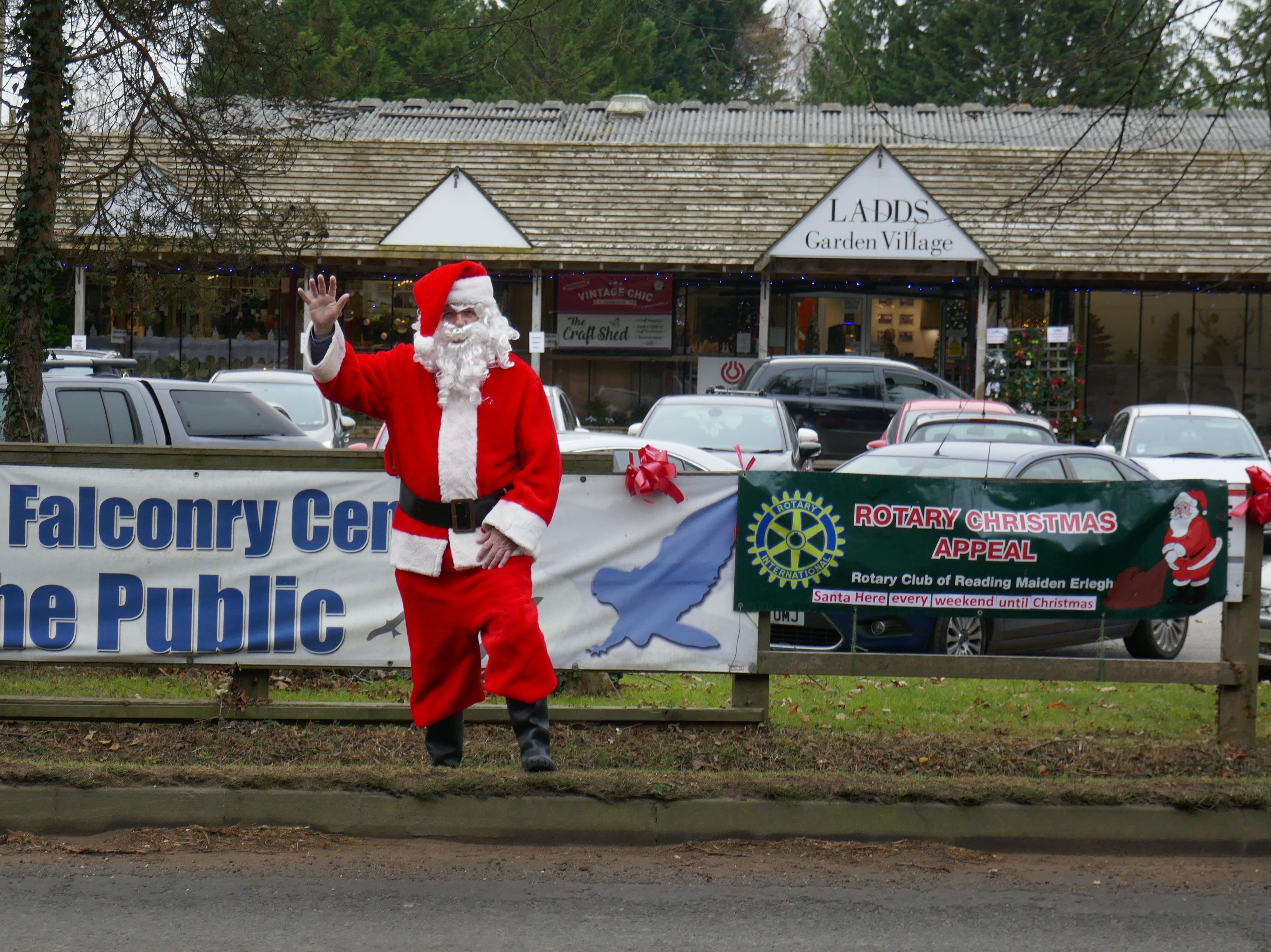 Children can visit Santa in his grotto at Harehatch Garden Village