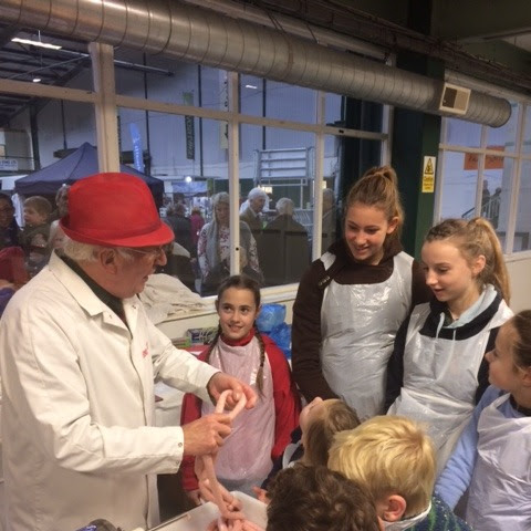 Wokingham schoolchildren make sausages at Stafford Winter Show