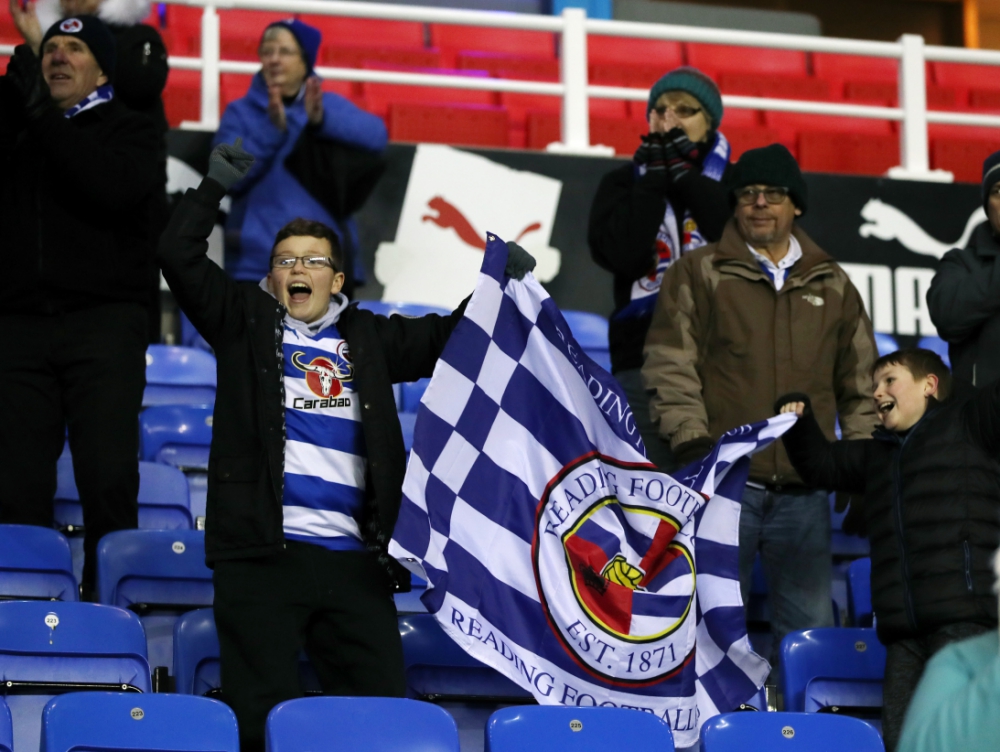 Reading FC fans during the FA Cup replay against Stevenage