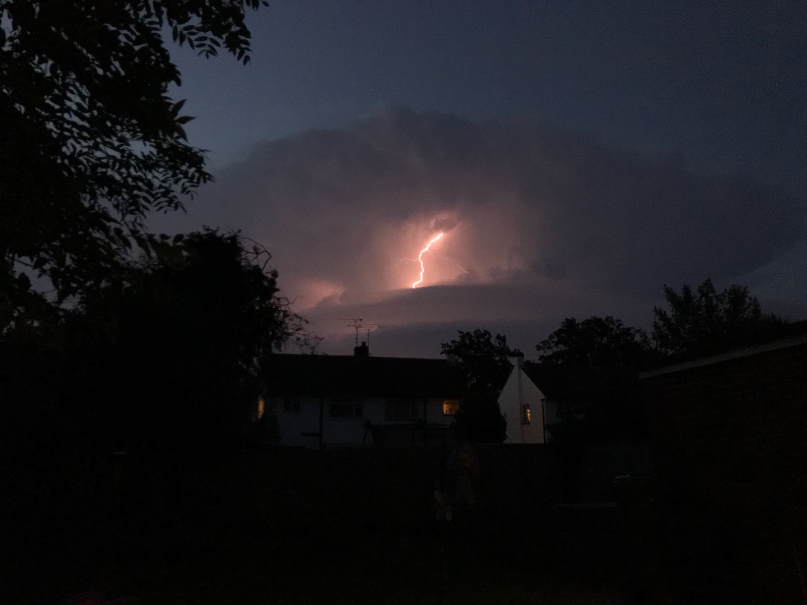 Lightning strikes Berkshire in bank holiday storms