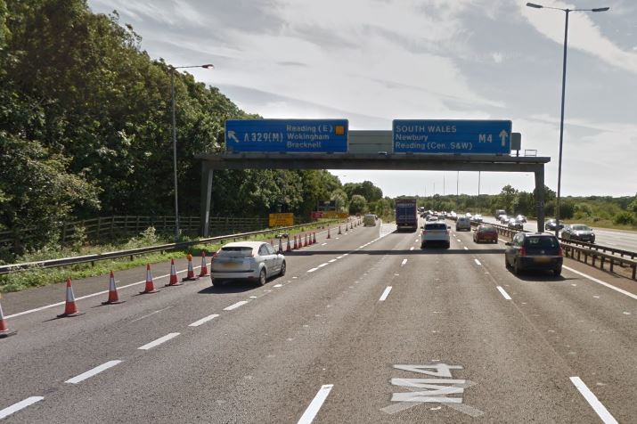 M4 slip road lane closed after car fire damages carriageway
