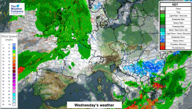 Stormy conditions are expected to persist through Wednesday. Credit getreading