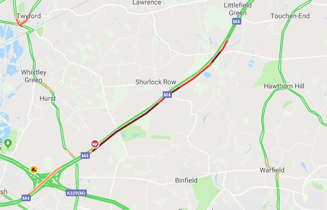 Car overturns after multi-vehicle crash on M4