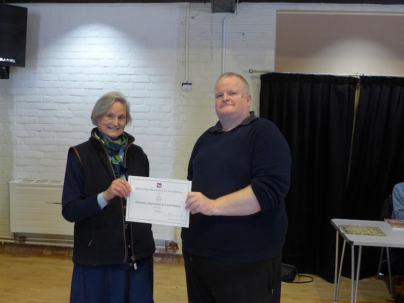 Local historian honoured for his contribution in uncovering the history of Hertfordshire